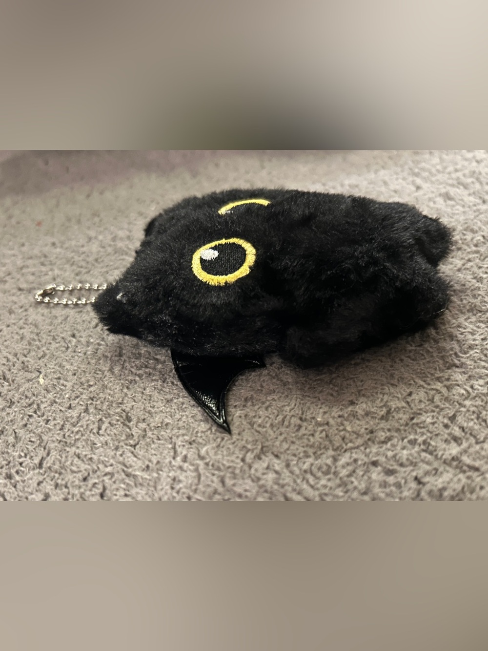 ๐โโฌ๐ NEW Black Cat Bat Wings Bag Charm Plush Fuzzy Eyes Kitty Y2K Kawaii Goth - Picture 7 of 12